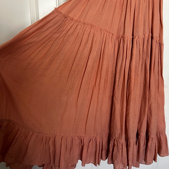 Loup Charmount Cariño Midi Sundress in Salmon Pink - Picture 3 of 11